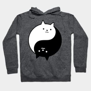 Cat Yin Yang Eastern Wisdom Religion - Chi Peaceful Black and White Cat Hoodie